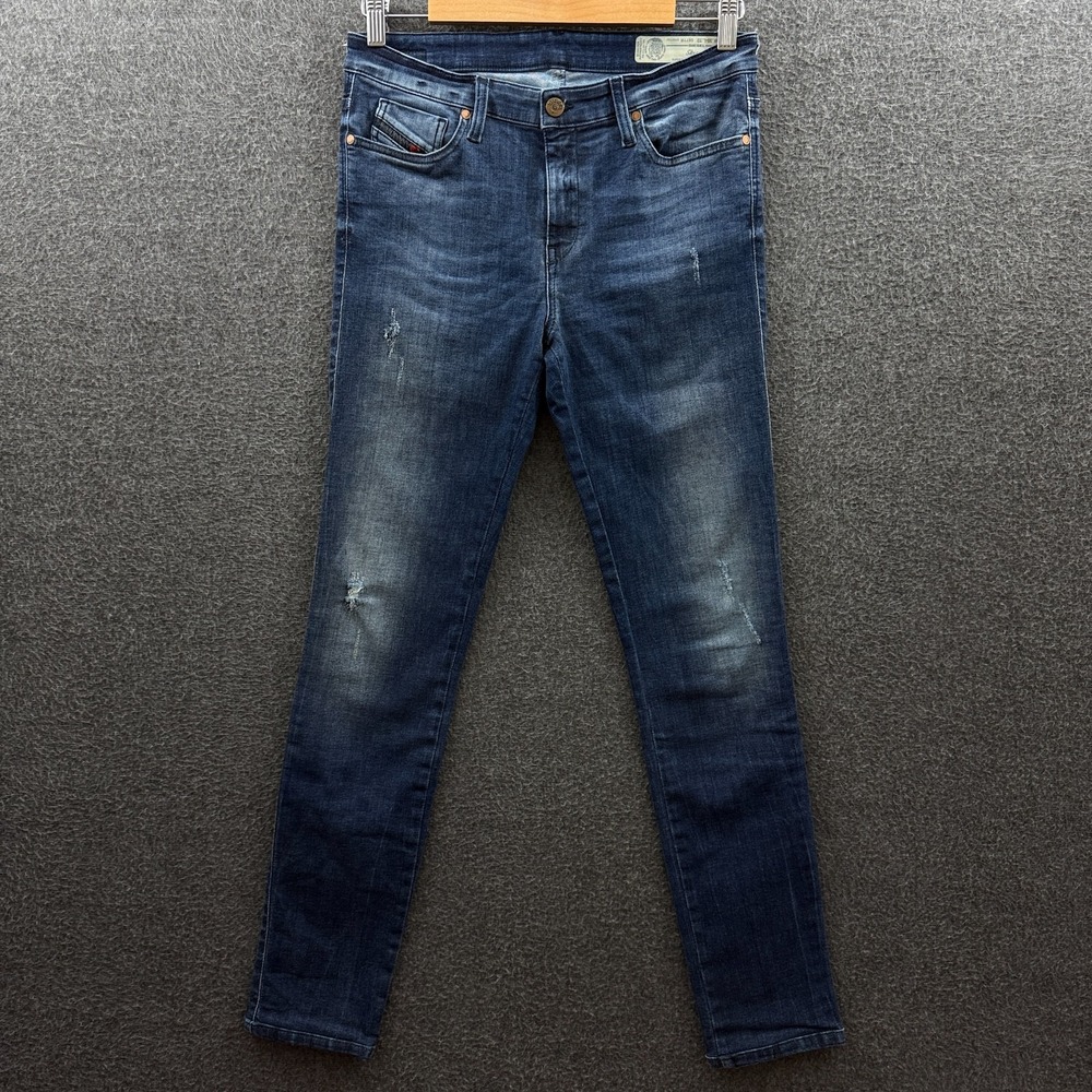 Diesel Jeans Womens 30x32 Blue Skinzee Super Slim Skinny Regular‎ Stretch 0677R
